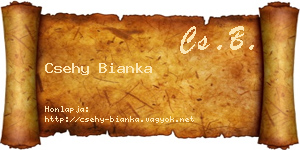 Csehy Bianka névjegykártya